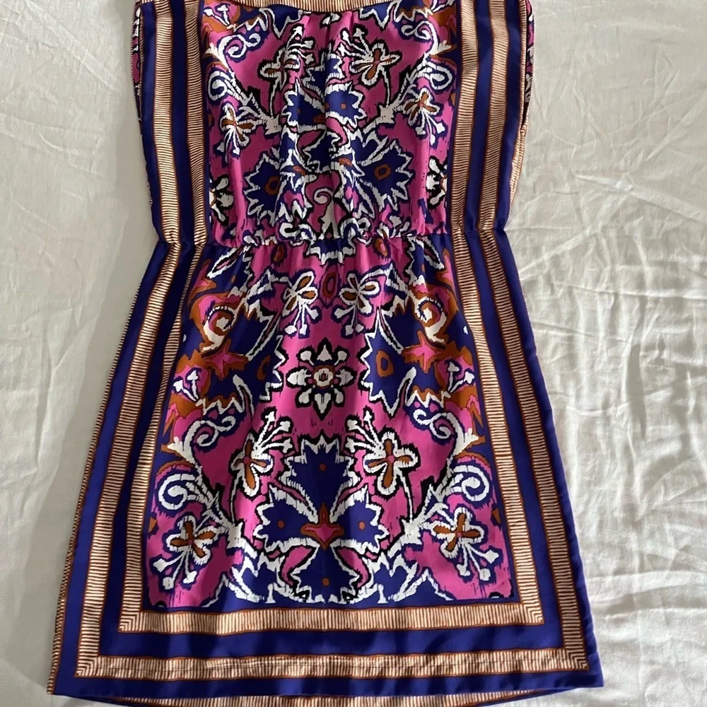 Ann Taylor Loft Mod Vibrant Short Scarf Motif Dress Size Medium EUC - Picture 5 of 11